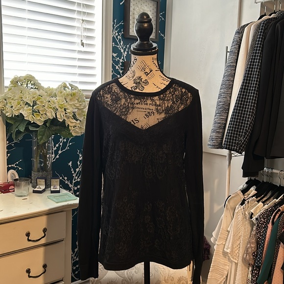 BEAUTIFUL, TIBI black sweater with sheer detail around the chest area. Size M - Picture 7 of 15